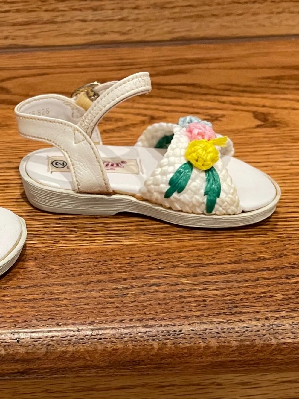 🌸 VTG Jack & Jill by Fayva Straw Flower Sandals Sz 2